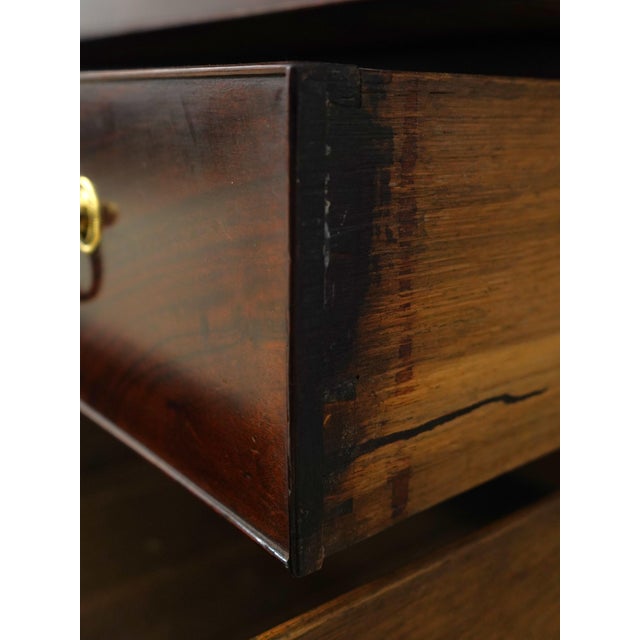 Brown Antique Georgian Style Mahogany Secretary Desk For Sale - Image 8 of 18
