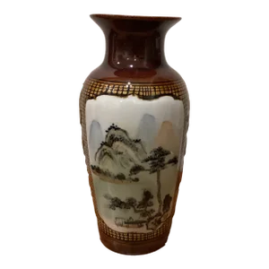 Antique Late 19th Century Japanese Handmade Hand Painted Porcelain Glazed Vase