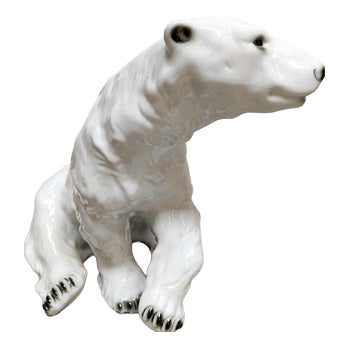 Large Vintage Porcelain Polar Bear from Royal Dux, 1920s For Sale