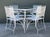 Vintage MCM Wrought Iron Outdoor Dining Set of 5 For Sale - Image 9 of 13