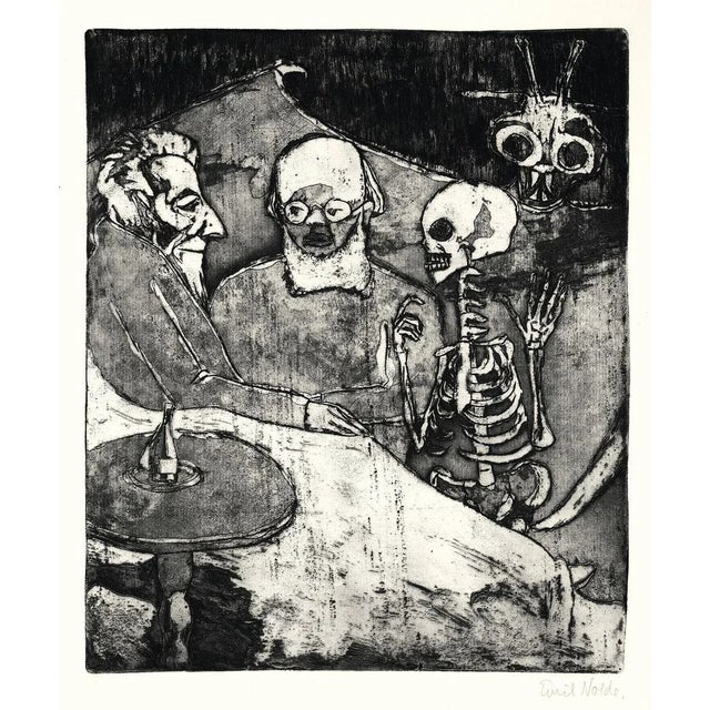 Patient, Doctor, Death and Devil - Etching and Aquatint by E. Nolde, 1911 1911 For Sale - Image 6 of 6