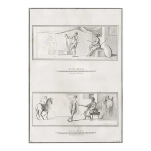 1762 Classical Engraving of Mythological Scenes