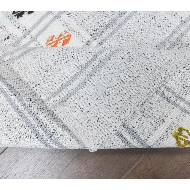 Textile Turkish Handmade Wool Kilim Rug For Sale - Image 7 of 8