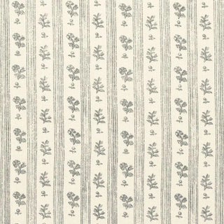 Schumacher Cabanon Stripe Fabric in Gris For Sale