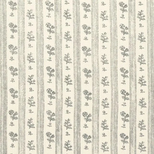 Schumacher Cabanon Stripe Fabric in Gris For Sale