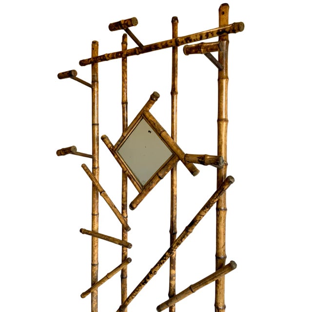 Brown Vintage Mid-Century Bamboo Hall Tree For Sale - Image 8 of 11