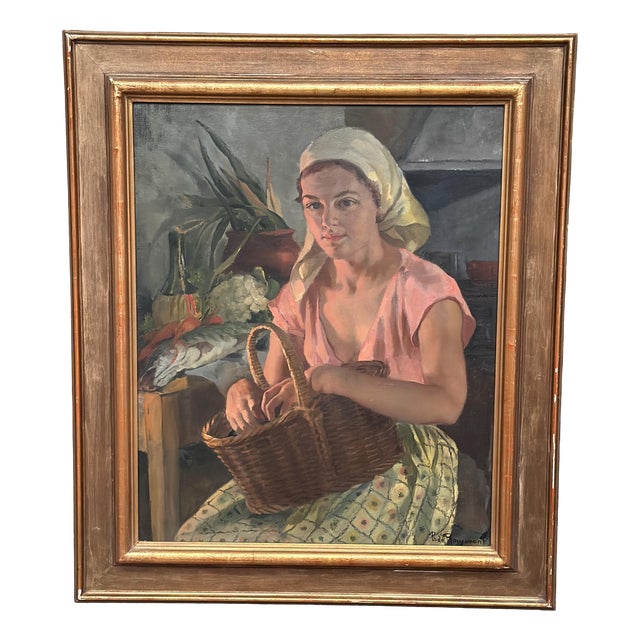 Philippe De Rougemont, Seated Woman, 1920s, Oil on Panel, Framed For Sale