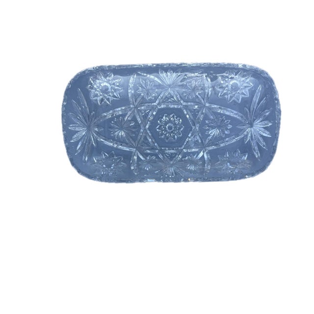 American Vintage 1960’s Early American Prescut Anchor Hocking Star of David Three-Toed Bowl and Trays- Set of 3 For Sale - Image 3 of 10