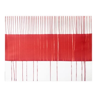 Contemporary Abstract Ink on Paper Painting "Rouge 20171" Martín Reyna For Sale