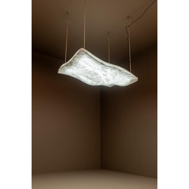 Black Aire Medium Pendant Lamp by United Alabaster For Sale - Image 8 of 14