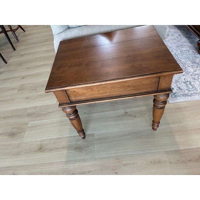 Ethan Allen Wood Coffee Table and End Table With Drawers For Sale - Image 11 of 11