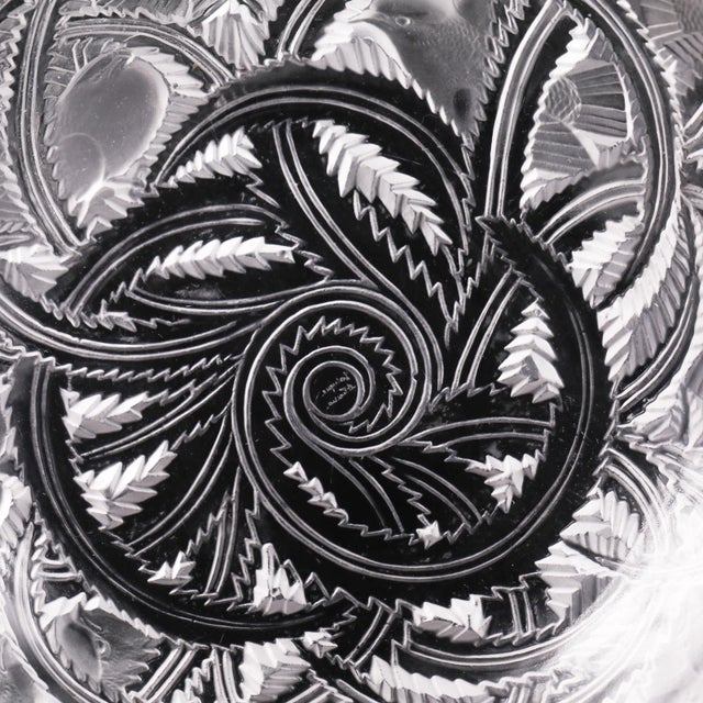 1970s Signed Lalique France Pinsons Frosted Crystal Bowl For Sale In Las Vegas - Image 6 of 9