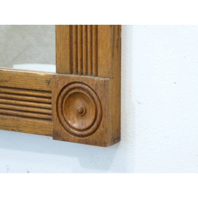 Block corner reeded mirror, 27"H x 23.5"W, ready to hang.