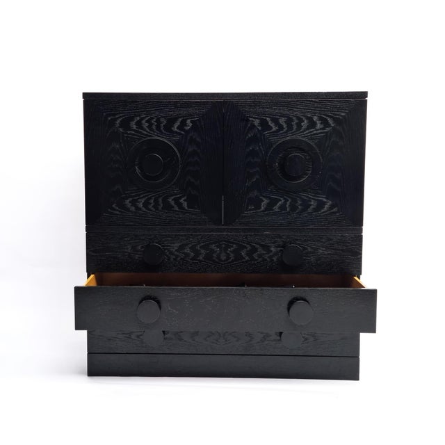 Brutalist Black Bar Cabinet with Two Doors and Three Drawers, Belgium, 1970s For Sale - Image 6 of 17