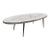 Vintage Mid-Century Modern Oval Mosaic White Bronze Tile Coffee Table For Sale