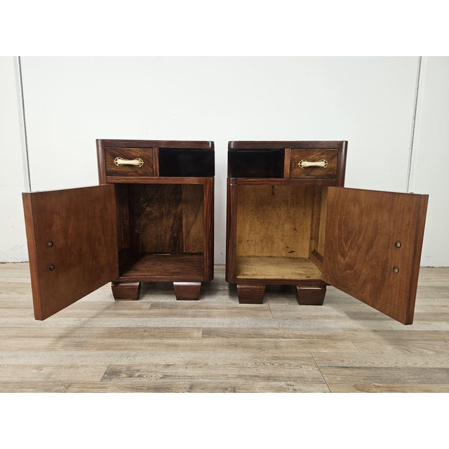 Art Deco Bedside Tables in Briar Root and Bakelite, 1940, Set of 2 For Sale - Image 13 of 18
