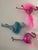 Spectacular flamingo figurines Christmas ornaments, handmade blown glass and the blue one in acrylic.