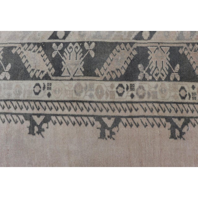 Vintage Turkish Oushak Rug With Subtle Pastel and Dark Green Floral Patterns 7'5 X 9'9 For Sale - Image 9 of 11