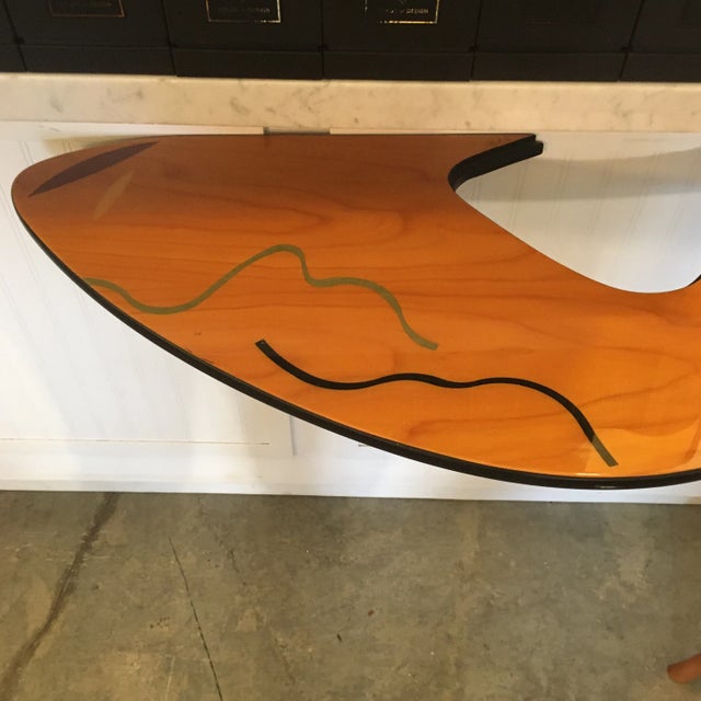 Italian Post Modern Single - Leg Decorated Wall Console Signed, Style of Gio Point For Sale In Miami - Image 6 of 12