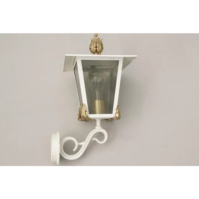 Neo-Baroque White Gold Outer Wall Lantern from Bega, 1960s For Sale - Image 4 of 12