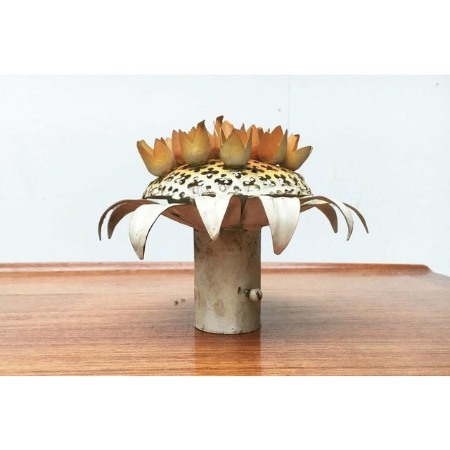 Mid-Century Italian Metal Sunflower Wall Lamp, 1960s For Sale - Image 11 of 18