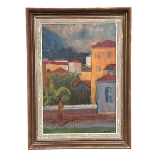 Åke Liljeson, Canvas Southern Landscape, 1960s, Oil on Canvas For Sale