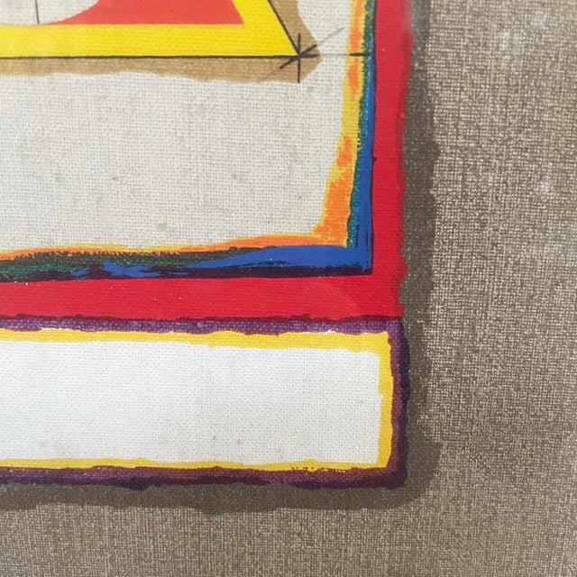 Lucio Del Pezzo, Italian Modern Silkscreen Print, 1970s, Silkscreen on Canvas For Sale - Image 13 of 18
