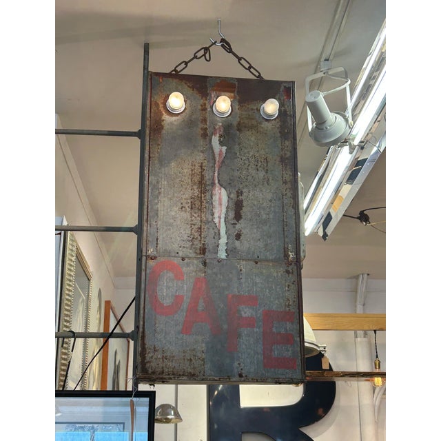 Galvanized Steel Fragment From Retro Neon Sign For Sale - Image 9 of 9
