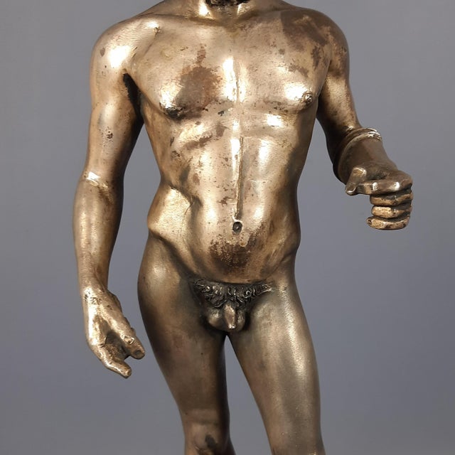 Wood Vintage Riace Bronze Statue, 1970s For Sale - Image 7 of 11