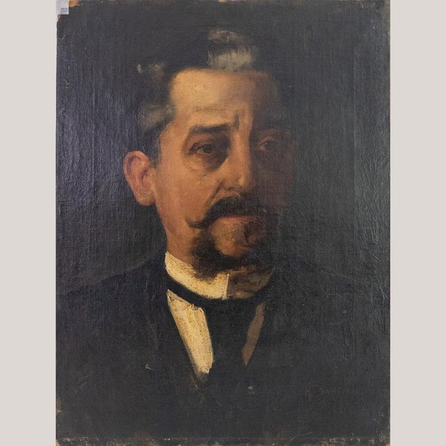Portrait of a Gentleman, 1890s-1910s, Oil on Canvas, in Good conditions. Designed 1890 to 1919