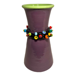 2003 Vintage Studio Art Pottery Ceramic Vase by American Artist Wendy White 9.5"