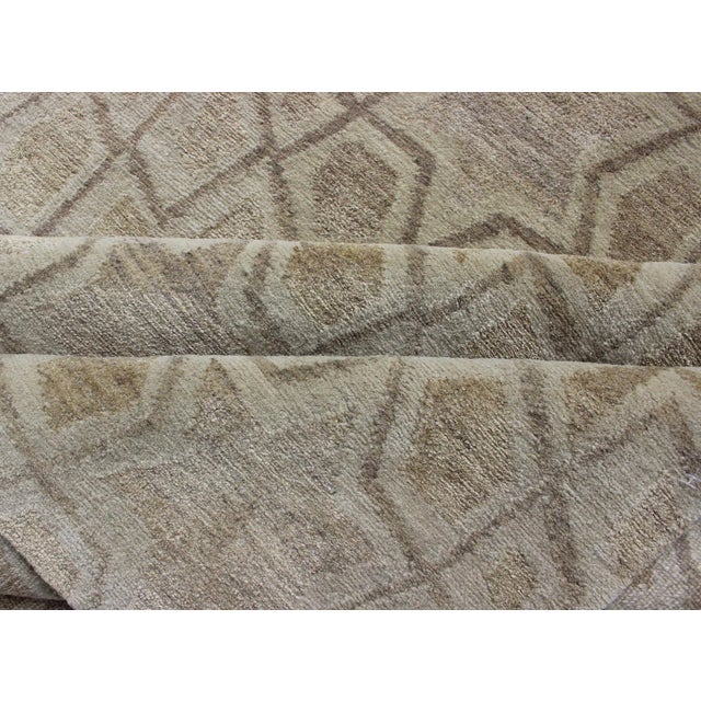 Wool and Silk Tan and Taupe Tibetan Rug by Keivan Woven Arts 8'10 X 11'11 For Sale - Image 11 of 12