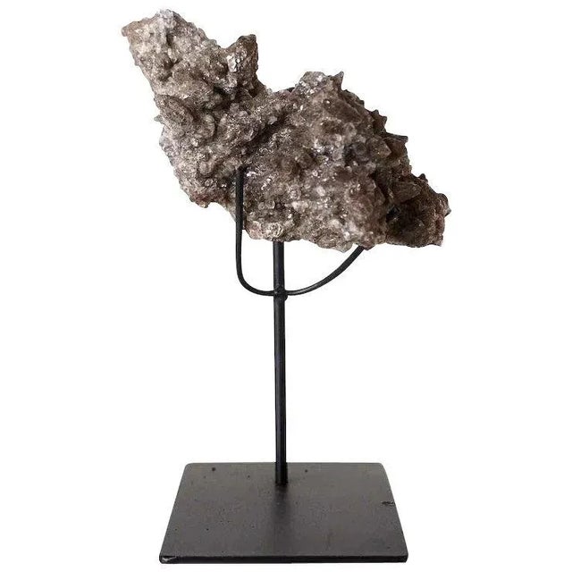 Late 20th Century Late 20th Century Small Crystal Rock Specimen With Custom Iron Stand For Sale - Image 5 of 5