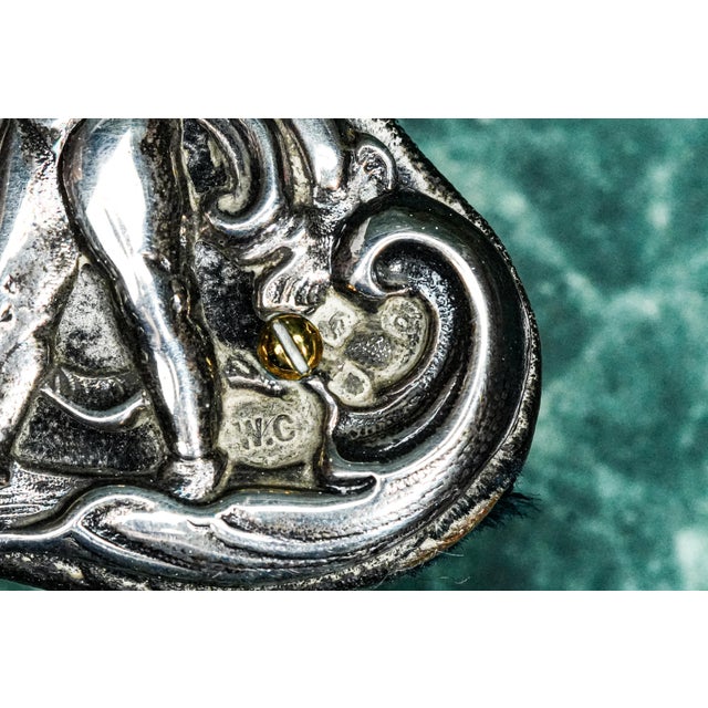 Lovely Small Ornate Cherub Heart Shape Antique Victorian Sterling Silver Picture Photo Frame Home Decor For Sale In New York - Image 6 of 9