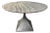 Travertine Iron Pedestal Dining Table For Sale