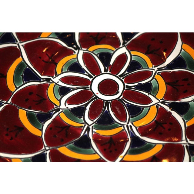 Mexican Hand Painted, Mexican Talavera 7-Piece Appetizer Serving Dish For Sale - Image 6 of 7