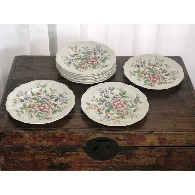 Royal Doulton C. 1930s Antique Royal Doulton-England Botanical Design Dinner Plates- Set of 10 For Sale - Image 4 of 13