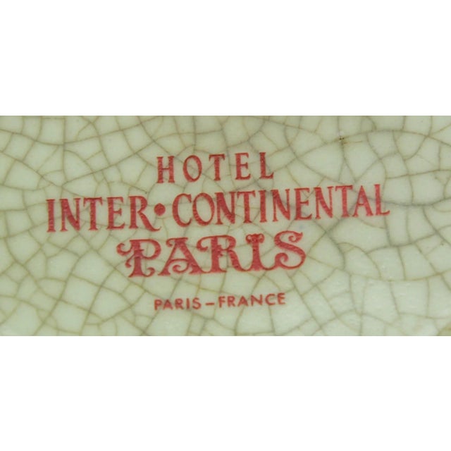 Ceramic Collectible White Porcelain Ashtray Hotel Intercontinental Paris France 1950's For Sale - Image 7 of 10