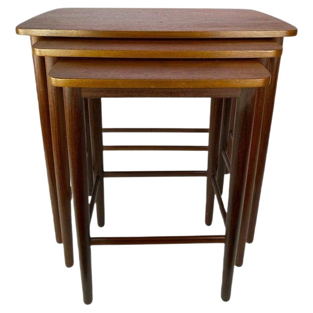 Danish Nesting Tables in Teak, 1960s, Set of 3 For Sale