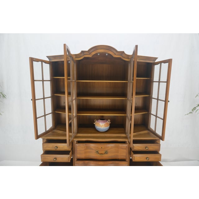 Widdicomb Solid Cherry Butlers Drop Front Leather Top Desk Breakfront For Sale - Image 9 of 12