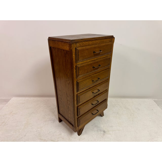 Vintage French Oak Chest of Drawers, 1950s For Sale - Image 9 of 13