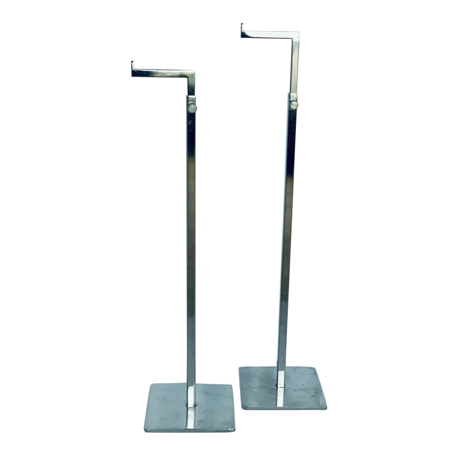 Very Tall Vintage 1970’s Modern Chrome Display Shop Stands- Set of 2 ...