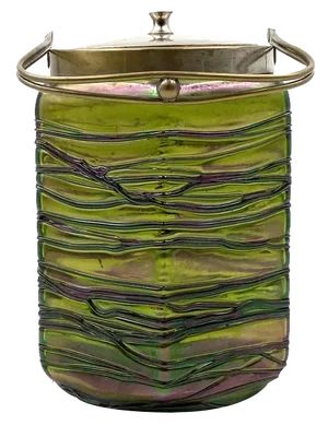 Art Nouveau Iridescent Glass Cookies Jar from Pallme & König, Austria, 1910s