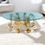 Hollywood Regency Gold Wrought Iron Scroll Round Coffee Table With Rippled Glass For Sale - Image 3 of 11