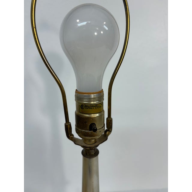 Mid Century Teak and Brass Table Lamp by Sunset Lamp Manufacturing With