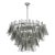 Modernist Feather Chandelier in Murano Smoked Topaz Glass and Polished Chrome For Sale