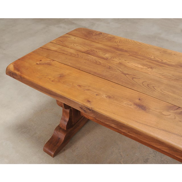 Brown Country French Provincial Oak Farmhouse Dining Table 7Ft For Sale - Image 8 of 18