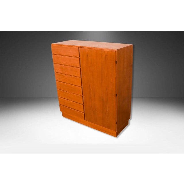 Beautiful mid-century modern highboy, gentleman’s tall dresser, wardrobe, circa 1960’s made in Denmark. Don’t be fooled by...