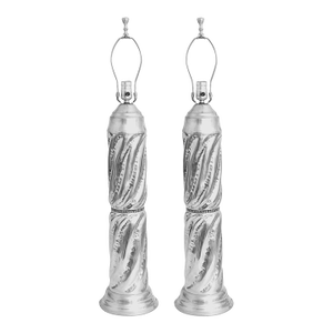 1990s Studio Pewter Lamp Set by Peter Fontier