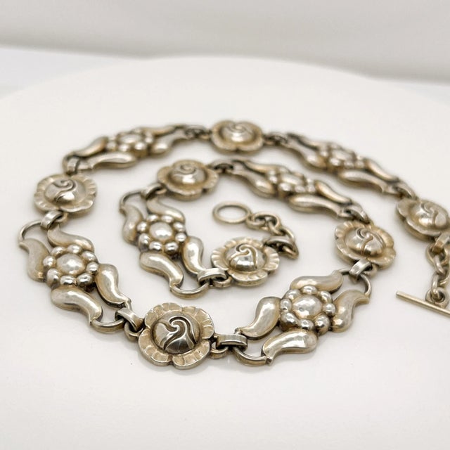 Vintage Georg Jensen Danish Sterling Silver Choker Necklace No. 10 For Sale In Philadelphia - Image 6 of 12